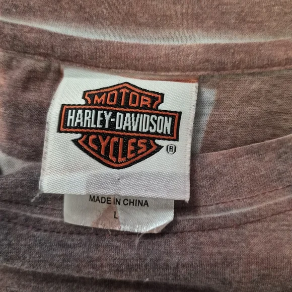 Harley-Davidson Tshirt Multicolor Floral Logo Print Short Sleeve Womens Size L - Picture 9 of 11